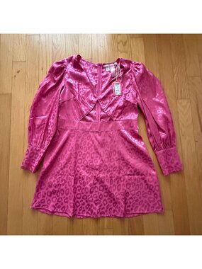 Something New Women's CL Hot Pink Cheetah Print Mini Dress **Flawed** NWT